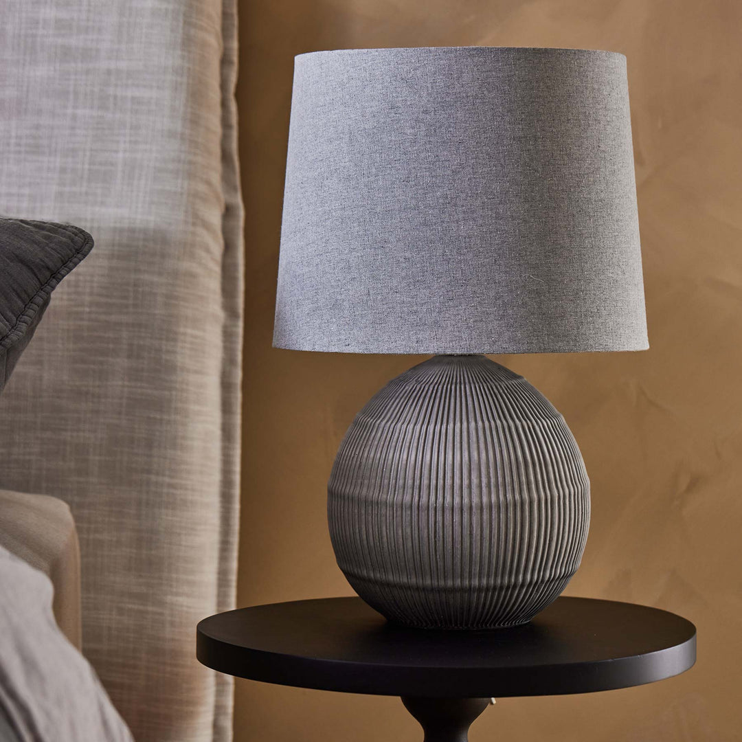 Kennedy Charcoal Grey Lamp - Madras Link