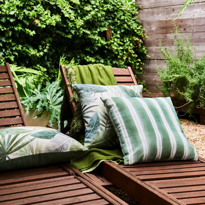 Costa Rica Reversible Outdoor Cushion - Green - Madras Link