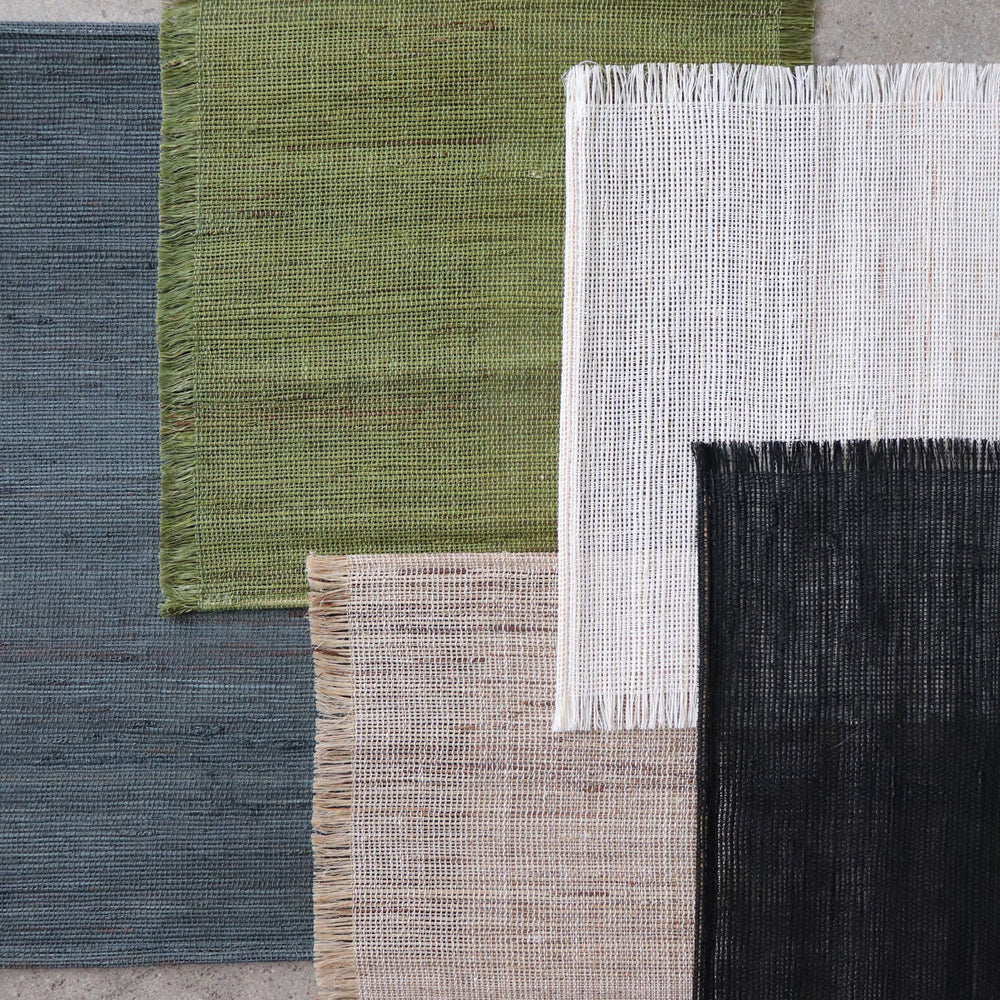 Linen Table Runner - Black - Madras Link