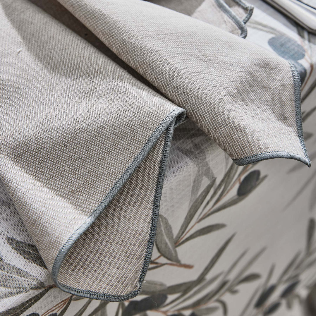 Jetty Embroidered Napkin - Pale Grey / Oatmeal - Madras Link