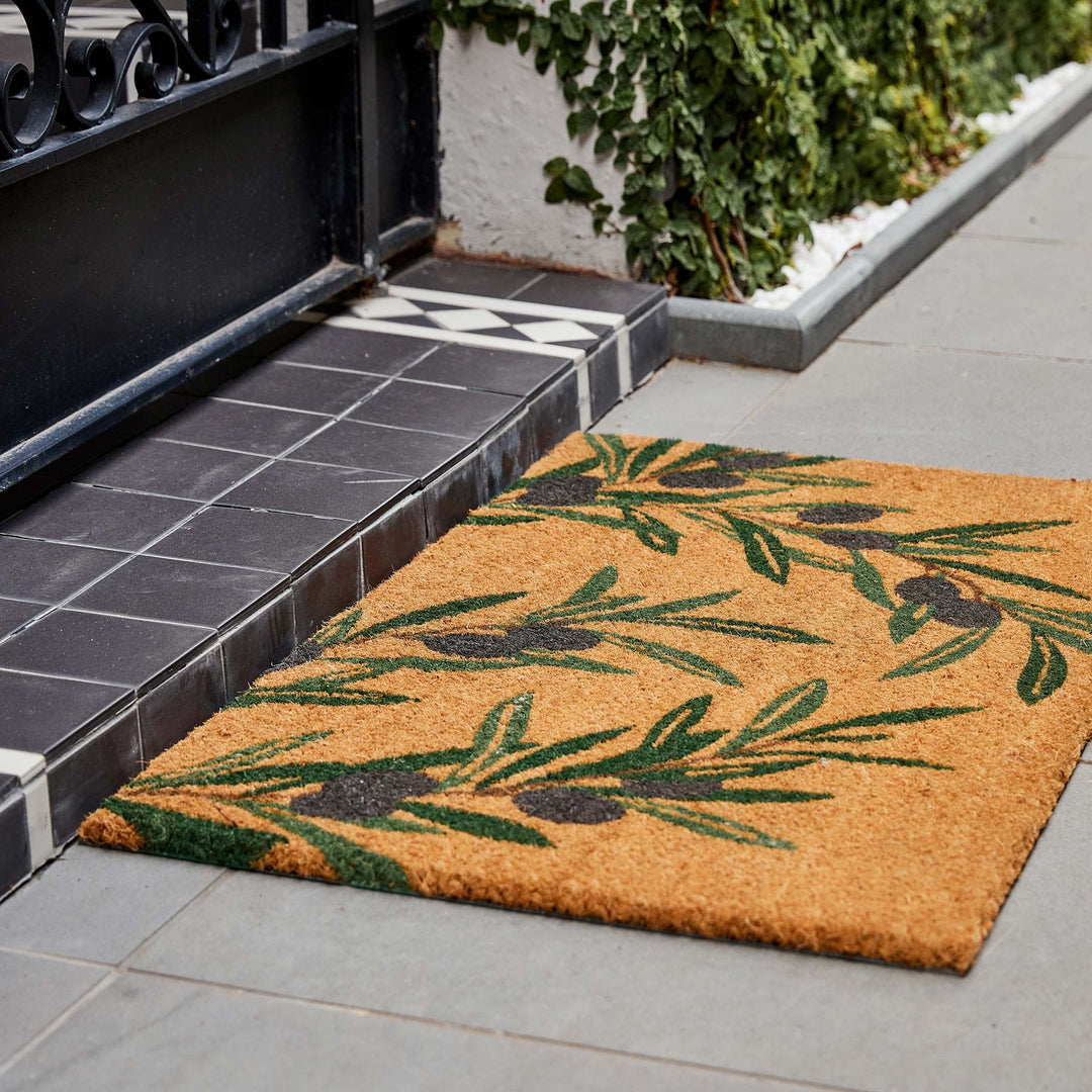 Olive Leaf Doormat - Madras Link