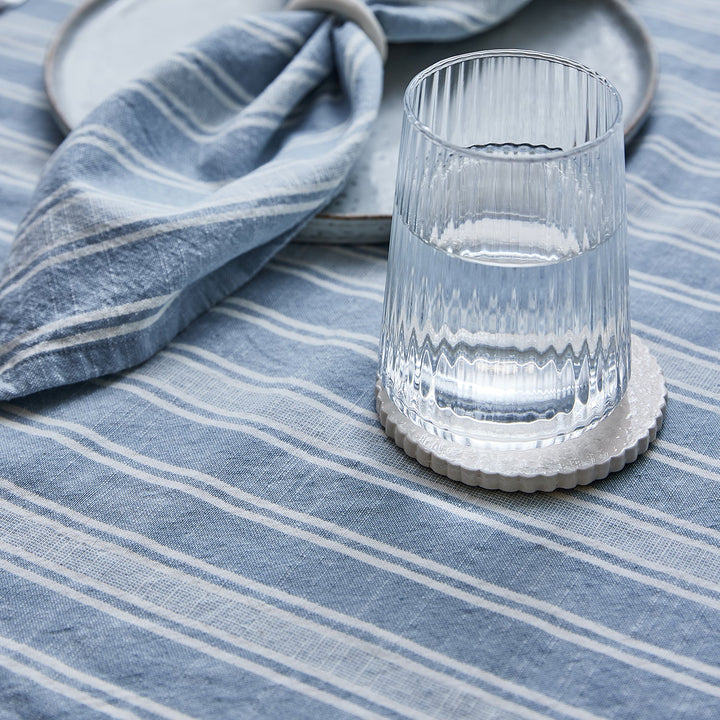 Swansea Light Blue Stripe Tablecloth