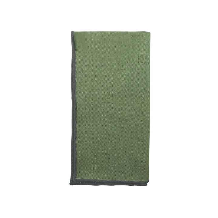 Jetty Embroidered Napkin - Sage / Dark Green - Madras Link