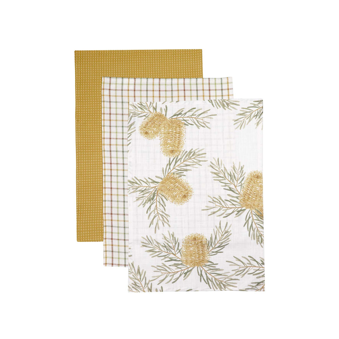 Banksia Tea Towel - Pack of 3 - Madras Link