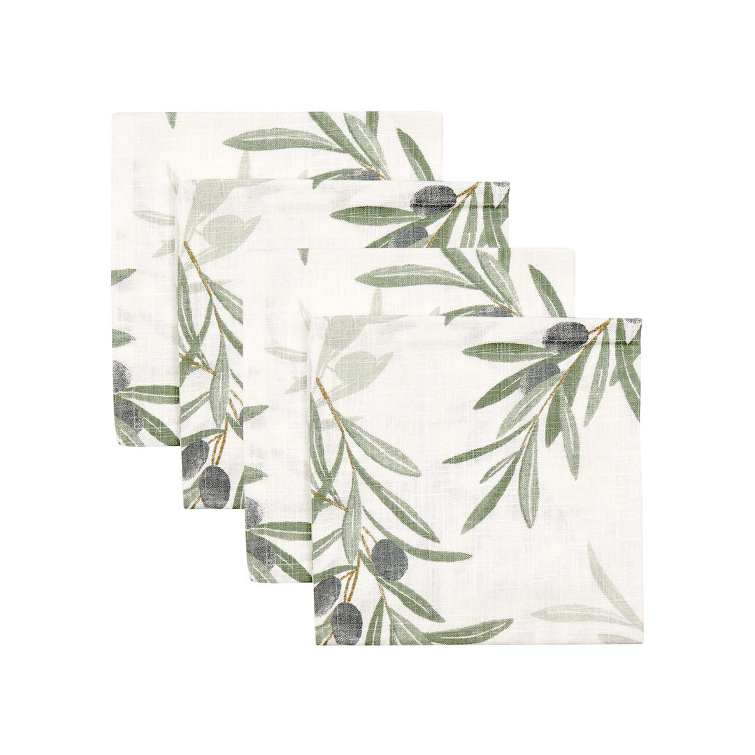 Olive Leaf Napkin - Set of 4 - Madras Link