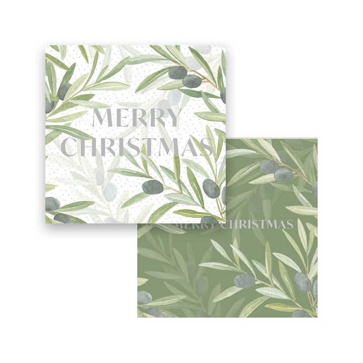 Olive Leaf Christmas Card & Envelope - Set of 8 - Madras Link