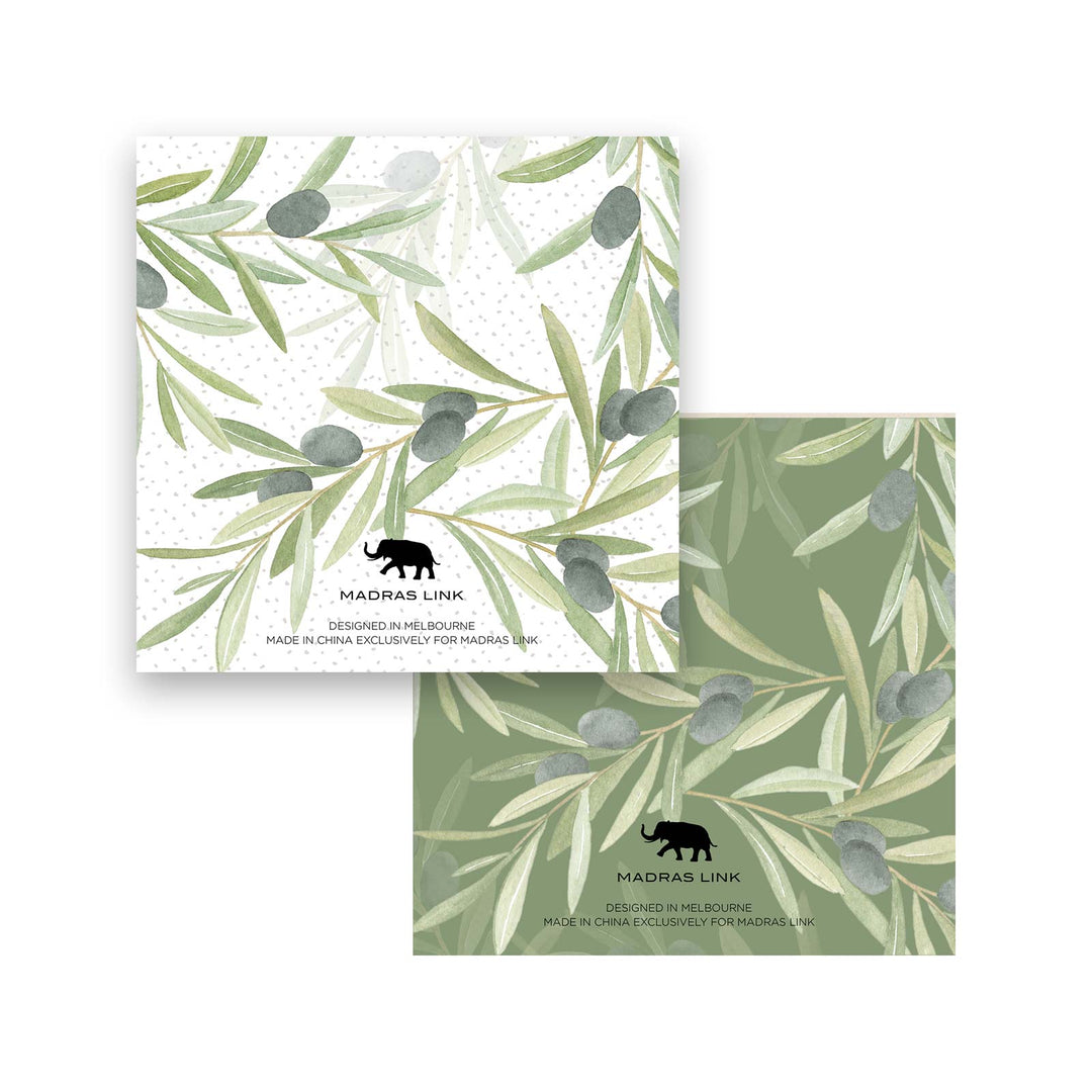 Olive Leaf Christmas Card & Envelope - Set of 8 - Madras Link