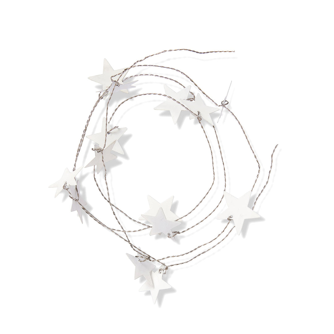 Star Hammered Metal Garland - White - Madras Link