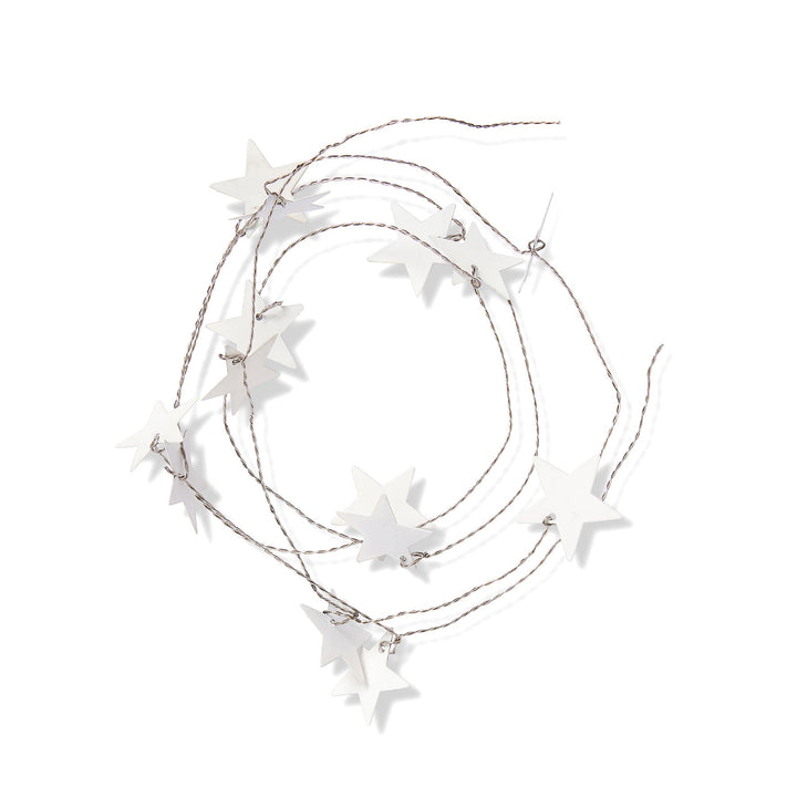 Star Hammered Metal Garland - White - Madras Link