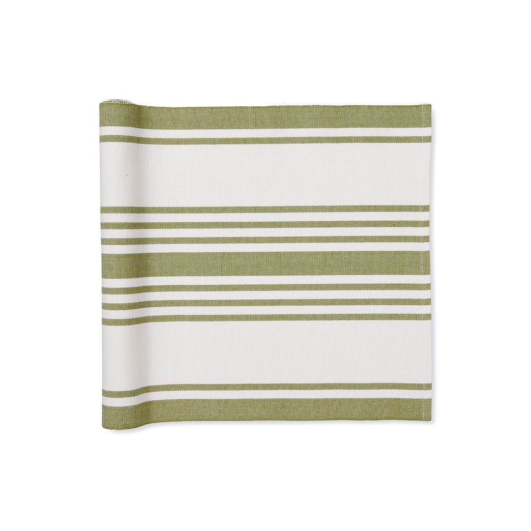 Taylor Stripe Green Rib Table Runner - Madras Link